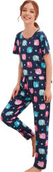 Cyrax Pijama dama, model Elefanti, albastru/roz, M (Pj104M)