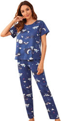Cyrax Pijama dama, model Curcubeu, albastru/alb, L (Pj103L)