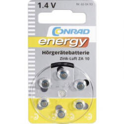 Conrad energy ZA10 hallókészülék elem, cink-levegő, 1, 4V, 90 mAh, 6 db, Conrad Energy ZA10, PR70