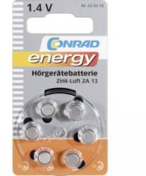 Conrad energy ZA13 hallókészülék elem, cink-levegő, 1, 4V, 280 mAh, 6 db, Conrad Energy ZA13, PR48