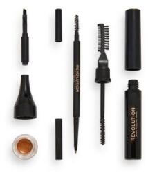 Revolution Beauty Ultra Brow Builder Kit Ash Brown Комплект за очи и вежди 3, 1gr