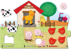 Galt Puzzle GALT Numaram animalele de la ferma 6 piese (ED147777) Puzzle