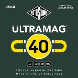 Rotosound UM40 Ultramag basszusgitár húrkészlet, "Type 52" ötvözet, 40 60 80 100 (UM40)