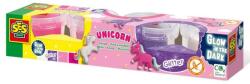 SES Creative Plastilina fosforescenta cu sclipici Unicorn 4 x 90 gr (00471) - ookee