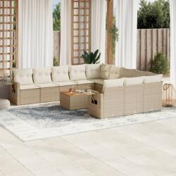 vidaXL 12 részes bézs polyrattan kerti ülőgarnitúra párnákkal (3257122) - vidaxl