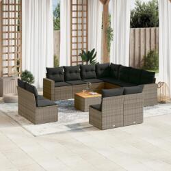 vidaXL 12 részes szürke polyrattan kerti ülőgarnitúra párnákkal (3256515) - vidaxl