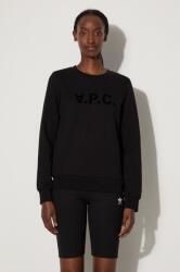 APC A. P. C. hanorac de bumbac Sweat Viva femei, culoarea negru, cu imprimeu 99KK-BLD05G_99X (COECQ.F27644)