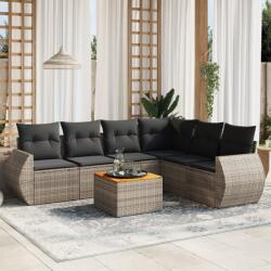 vidaXL 7 részes szürke polyrattan kerti ülőgarnitúra párnákkal (3225024)
