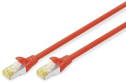 ASSMANN S/FTP CAT6a Patch Kábel - 1 m, Piros, 10 db