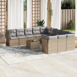 vidaXL 12 részes bézs polyrattan kerti ülőgarnitúra párnákkal (3250258)