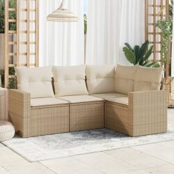 vidaXL 4 részes bézs polyrattan kerti ülőgarnitúra párnákkal (3218898)