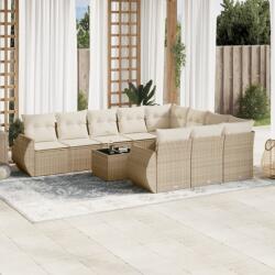 vidaXL 11 részes bézs polyrattan kerti ülőgarnitúra párnákkal (3254235) - vidaxl