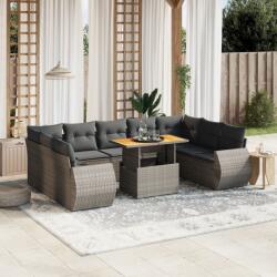 vidaXL 10 részes szürke polyrattan kerti ülőgarnitúra párnákkal (3272341)