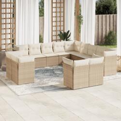 vidaXL 13 részes bézs polyrattan kerti ülőgarnitúra párnákkal (3218548)