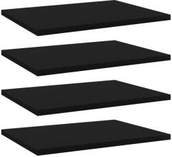vidaXL 4 db fekete szerelt fa könyvespolc 40 x 30 x 1, 5 cm (805156)