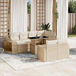 vidaXL 11 részes bézs polyrattan kerti ülőgarnitúra párnákkal (3274581) - vidaxl