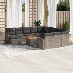 vidaXL 13 részes szürke polyrattan kerti ülőgarnitúra párnákkal (3256760) - vidaxl