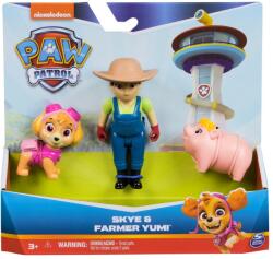 PAW Patrol Set figurina si 2 animalute, Paw Patrol, Skye si Farmer Yumi, 20148173 Figurina
