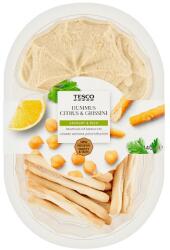 Tesco Hummus csicseriborsókrém szezámmagkrémmel, limelével és grissini kenyér rudacskákkal 140 g