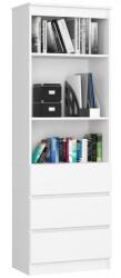 Artool Biblioteca, placa laminata, 3 sertare, 3 rafturi, alb, 60x35x180 cm GartenVIP DiyLine Biblioteca