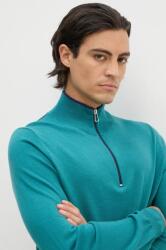 Paul Smith gyapjú pulóver könnyű, férfi, zöld, garbónyakú, M2R. 203Y. N21861 - türkiz L