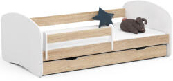AKORD AKORD Smile 180x90 Gyerekágy Sonoma Tölgy Fiókos Védőkorláttal (AKO-LOZDZSMILE180S)