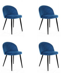 AKORD AKORD SJ. 077 Bársony Étkezőszék Tengerészkék Steppelt 4 darabos szett (AKO-CSJ-077-NB)