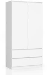AKORD Furniture Factory AKORD CLP S90 Kétajtós Ruhásszekrény Laminált Fehér Fiókos (AKO-SP0PSYSBIA010)