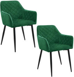 AKORD AKORD SJ. 082 Bársony Étkezőszék Karfás Palackzöld (AKO-CSJ-082-BG)