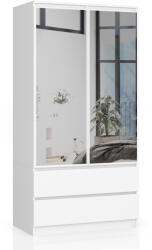AKORD Furniture Factory AKORD CLP Tükrös Gardróbszekrény Fehér Laminált 2 Ajtós (AKO-SP0PSYSBIALUST)