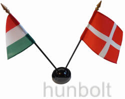  Nemzeti és Dánia zászlók asztali tartóval