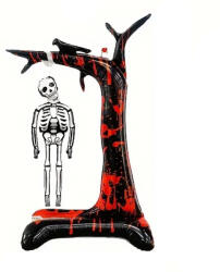  Nagy álló fólia lufi - Halloween - Fa csontvázzal (651716)