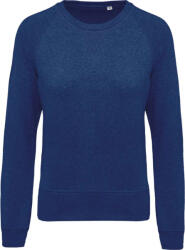 Kariban Női raglános organikus környakas pulóver, Kariban KA481, Ocean Blue Heather-L (ka481obh-l)