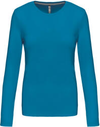 Kariban Női hosszú ujjú kereknyakú pamut póló, Kariban KA383, Tropical Blue-2XL (ka383tb-2xl)