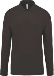 Kariban Férfi galléros hosszú ujjú piké póló, Kariban KA256, Dark Grey-4XL (ka256dg-4xl)