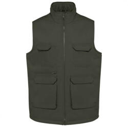 Designed To Work WK607 UNISEX PADDED MULTI-POCKET POLYCOTTON VEST (wk607dkh-3xl)