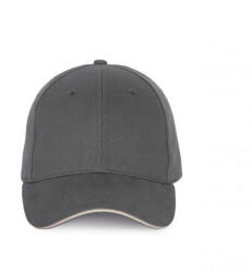 K-UP KP185 CAP WITH CONTRASTING SANDWICH PEAK - 6PANELS (kp185dgr/lgr-u)