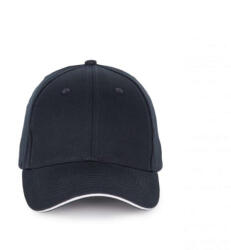 K-UP KP185 CAP WITH CONTRASTING SANDWICH PEAK - 6PANELS (kp185nv/wh-u)