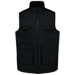 Designed To Work WK607 UNISEX PADDED MULTI-POCKET POLYCOTTON VEST (wk607bl-xs)