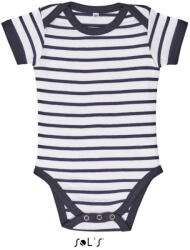 SOL'S SO01401 SOL'S MILES BABY - STRIPED BODYSUIT (so01401wh/nv-18/23m)