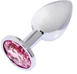 Passion Labs Small Metallic Buttplug, Silver/Pink