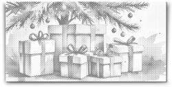  PontPöttyöző - Karácsonyi ajándékok a fa alatt Méret: 40x80cm, Keretezés: Keret nélkül (csak a vászon), Szín: Fekete