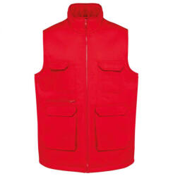 Designed To Work WK607 UNISEX PADDED MULTI-POCKET POLYCOTTON VEST (wk607re-3xl)