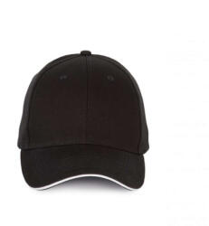 K-UP KP185 CAP WITH CONTRASTING SANDWICH PEAK - 6PANELS (kp185bl/wh-u)