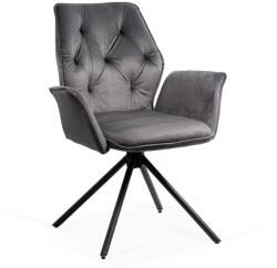 Chairs ON Scaune living rotative din catifea BUC 0224 gri