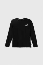 PUMA gyerek pamut hosszú ujjú felső ESS No. 1 Logo LS Tee B fekete, nyomott mintás - fekete 164