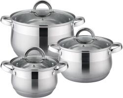 Cheffinger Set 6 piese, cratite cu capac CF-SS6, inox, 16-18-20cm 2.1-2.9-3.9L (CF-SS6)