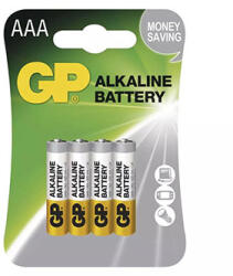 GP Batteries Alkalikus elemek, AAA (LR03), AAA, 1, 5V, GP, buborékcsomagolás, 4 db, Alkaline