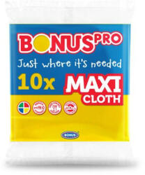 Bonus Törlőkendő, univerzális, 10 db, BONUS MAXI, sárga (KHT895) (B297)