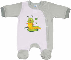 Asti Vékony, pamut, elöl patentos kisfiú rugdalózó Hernyó mintával